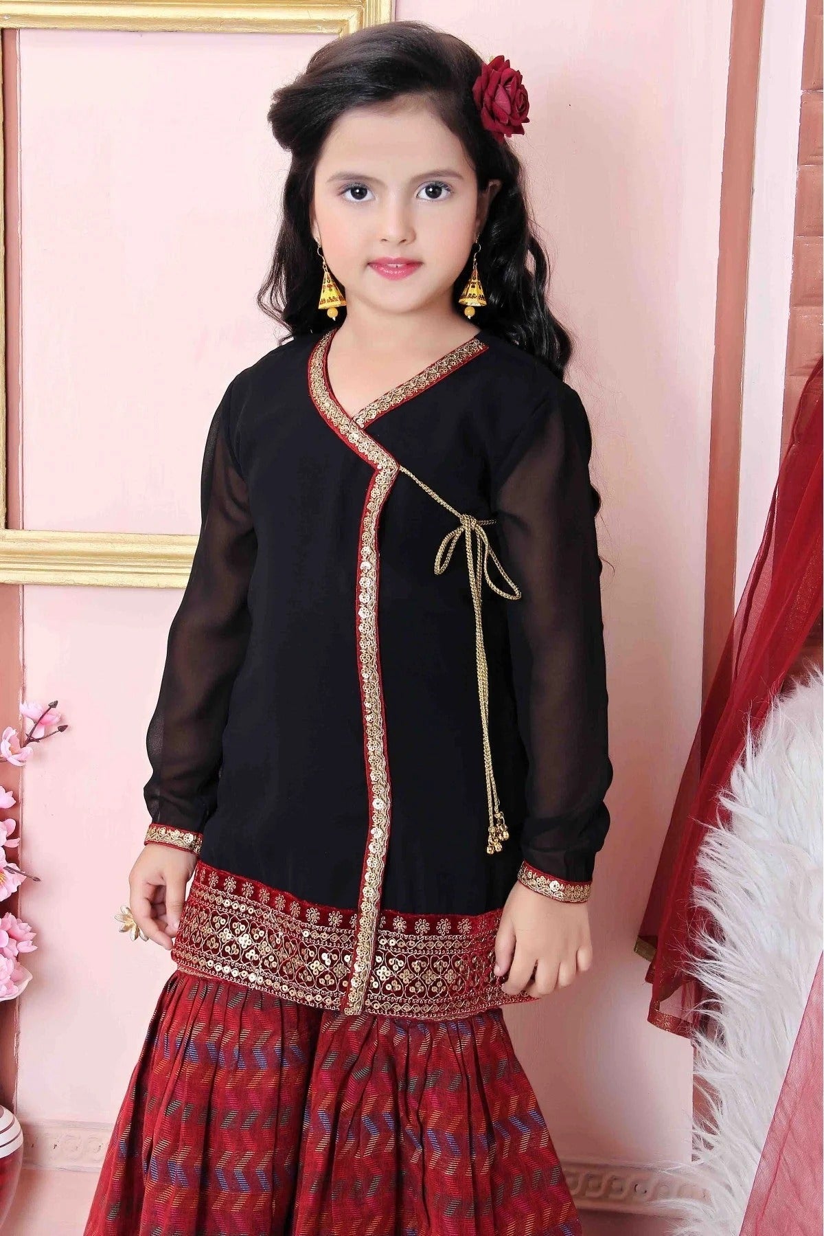 Black Faux Georgette Party Wear Sharara Suit NCGW10710773