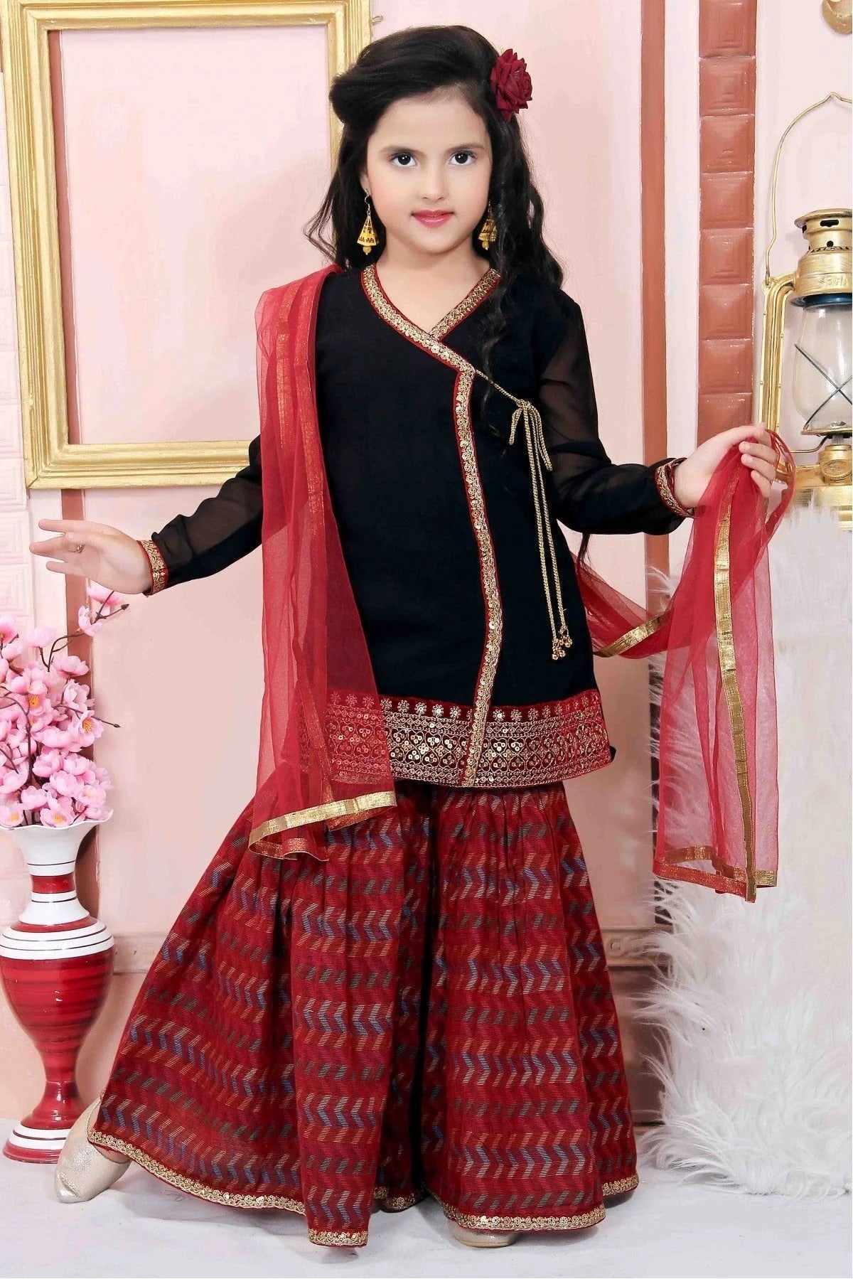 Black Faux Georgette Party Wear Sharara Suit NCGW10710773