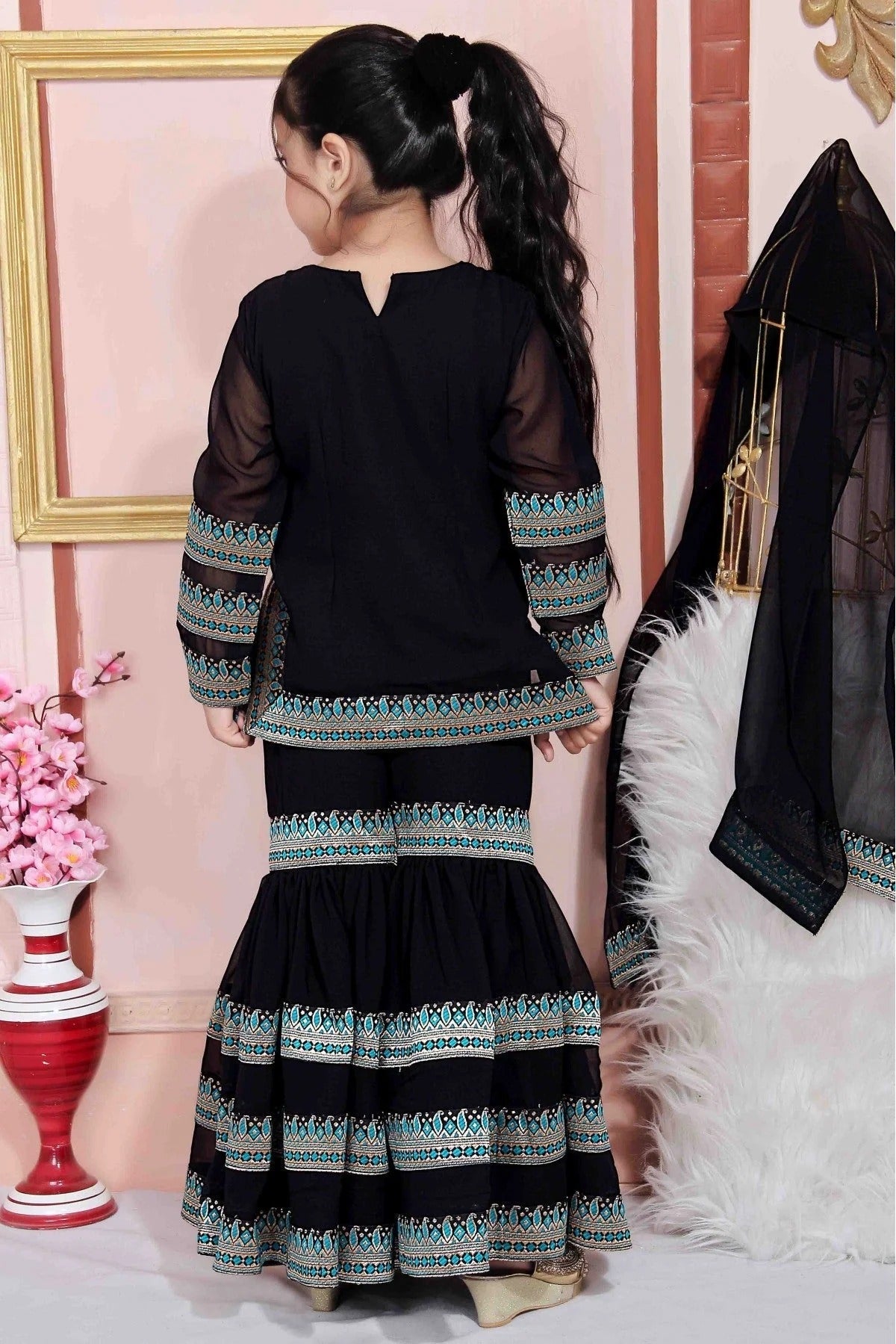Black Faux Georgette Party Wear Sharara Suit NCGW10710775