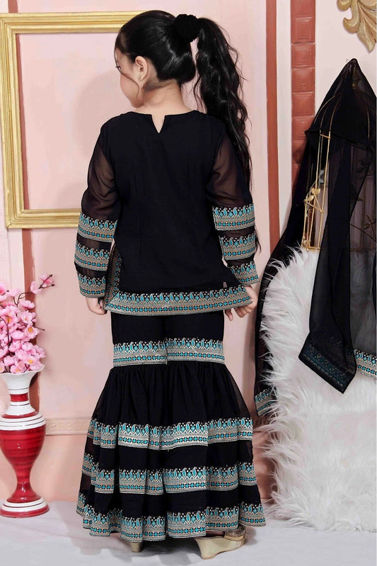 Black Faux Georgette Party Wear Sharara Suit NCGW10710775