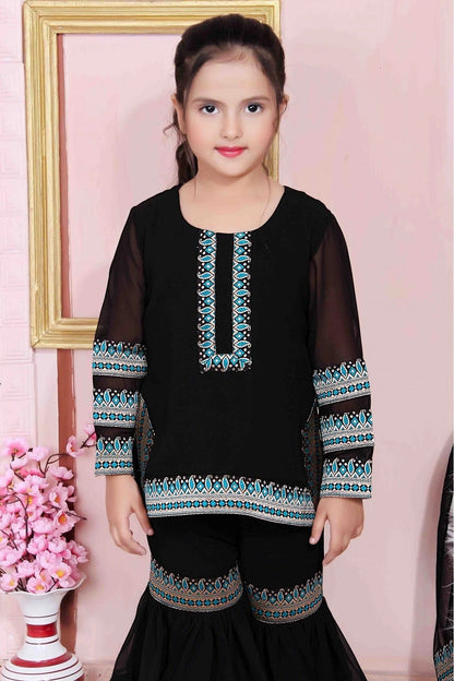 Black Faux Georgette Party Wear Sharara Suit NCGW10710775