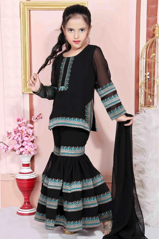 Black Faux Georgette Party Wear Sharara Suit NCGW10710775