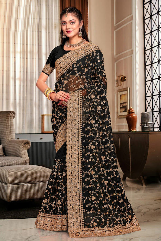 Black Georgette Designer Saree NCLC11210290