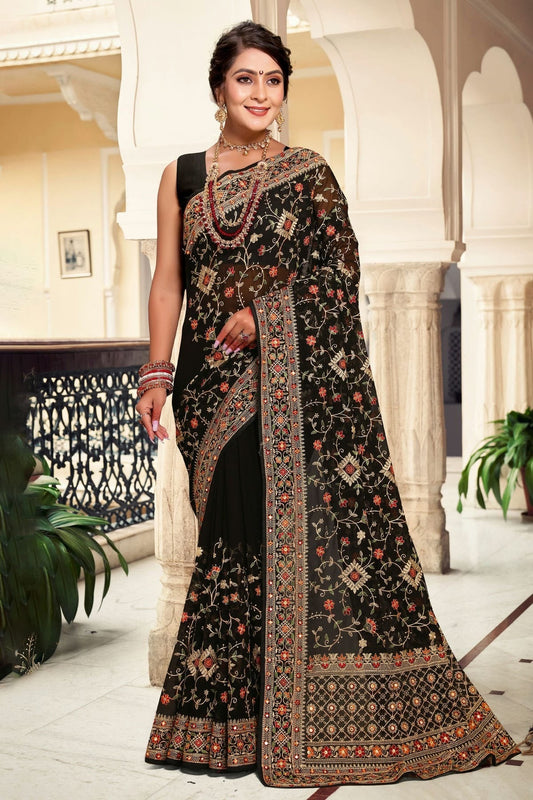 Black Georgette Designer Saree NCLC11210308
