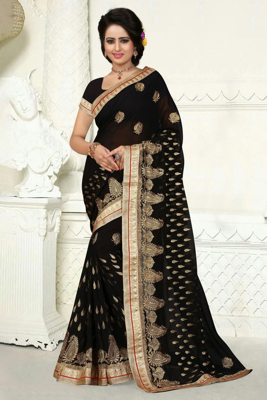 Black Georgette Designer Saree NCLC11210327