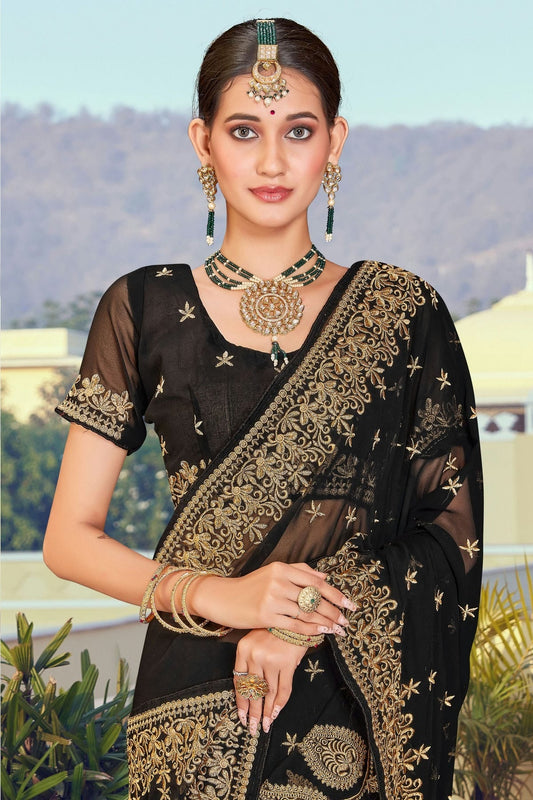 Black Georgette Designer Saree NCLC11210438
