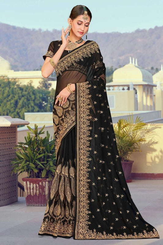 Black Georgette Designer Saree NCLC11210438