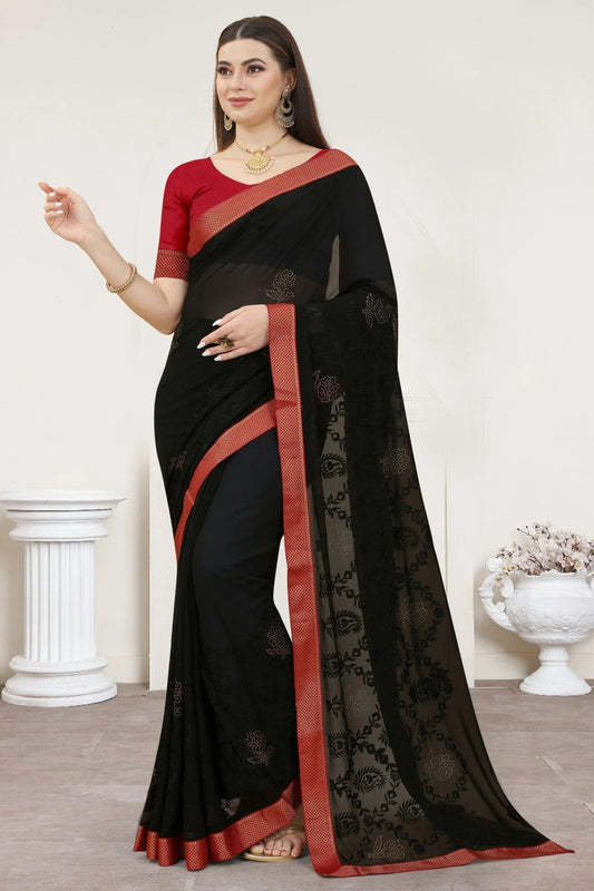 Black Georgette Designer Saree NCLC11210488
