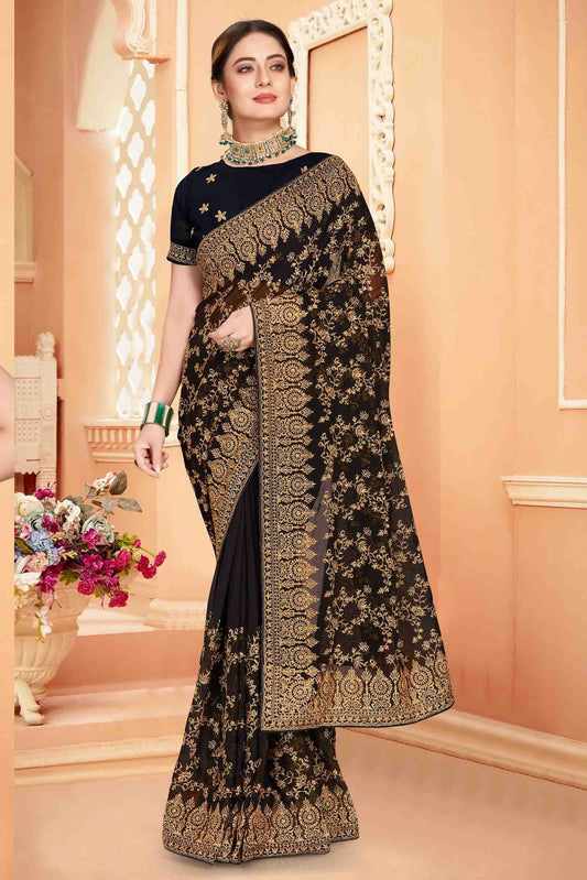 Black Georgette Designer Saree NCSD10910747