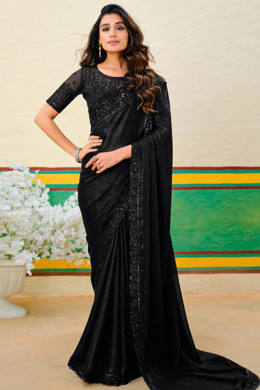 Black Georgette Designer Saree NCSD11111489