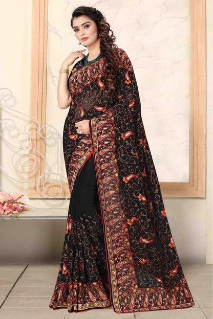 Black Georgette Designer Saree NCSD11210767