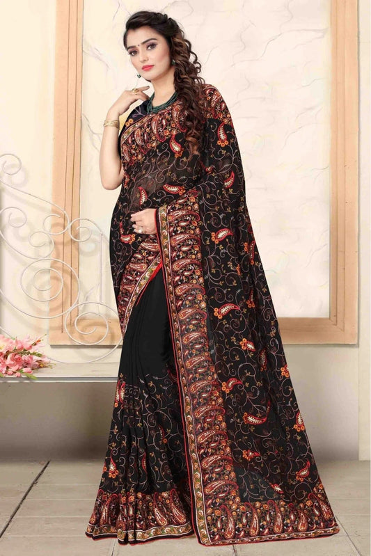 Black Georgette Designer Saree NCSD11210767