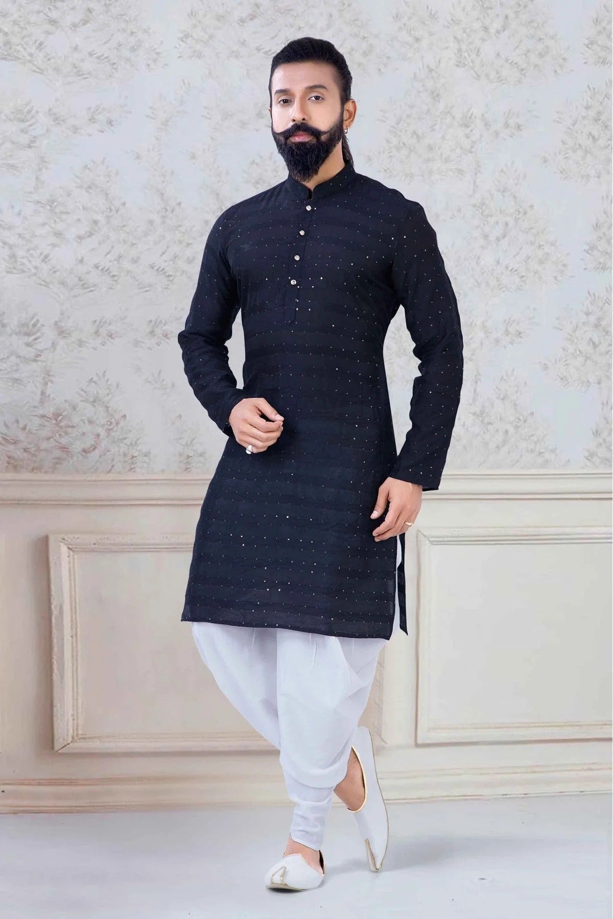 Black Georgette Festival Wear Dhoti Kurta NCKP11310143