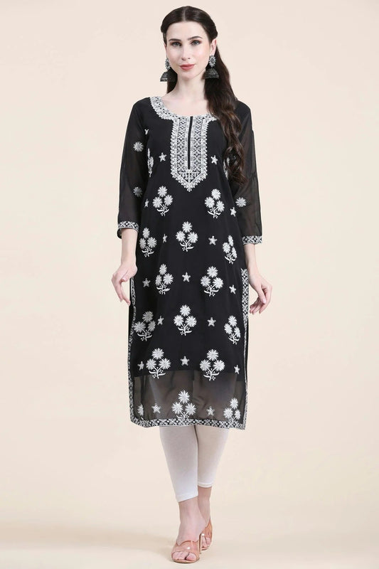 Black Georgette Kurti NCKR11112043