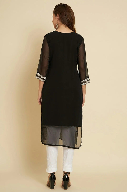 Black Georgette Kurti NCKR11112050