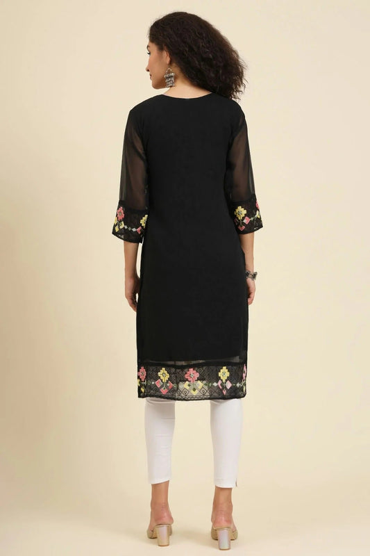 Black Georgette Kurti NCKR11112058