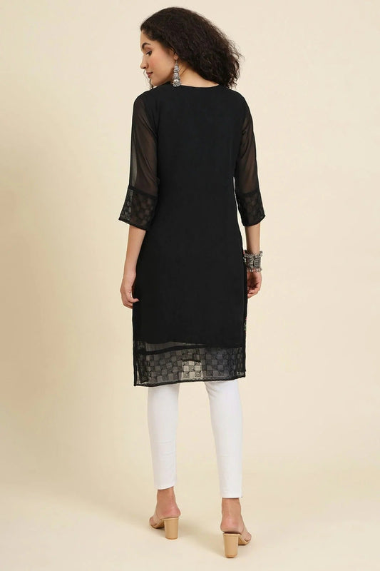 Black Georgette Kurti NCKR11112067