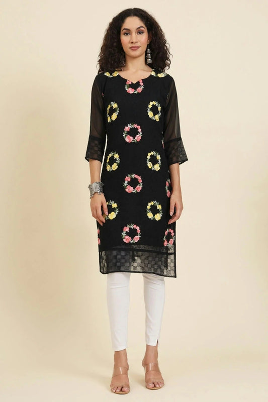 Black Georgette Kurti NCKR11112067