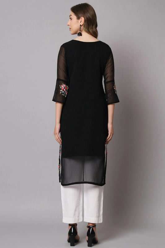 Black Georgette Kurti NCKR11112082