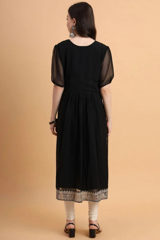 Black Georgette Kurti NCKR11112099