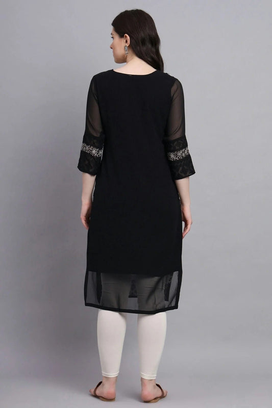Black Georgette Kurti NCKR11112105