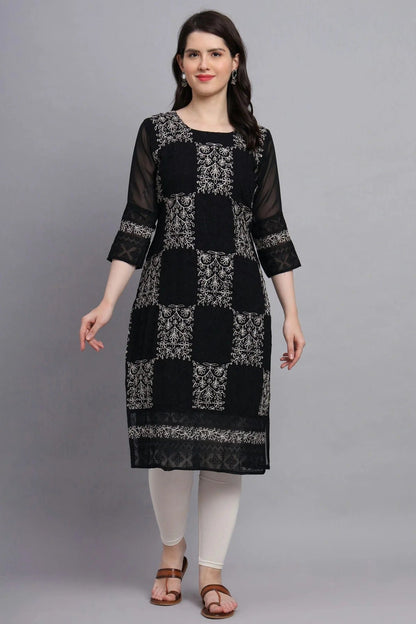 Black Georgette Kurti NCKR11112105