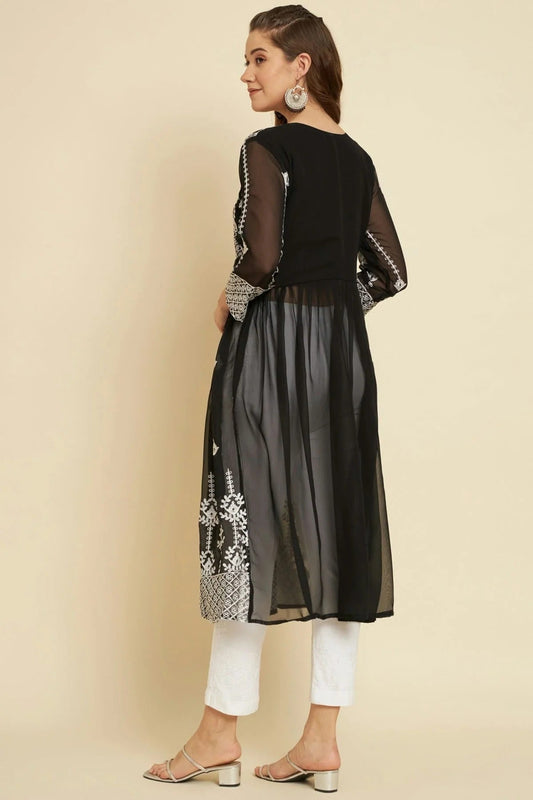 Black Georgette Kurti NCKR11112179