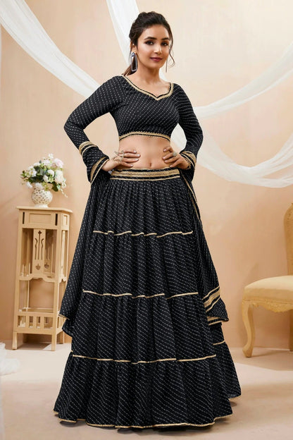 Black Georgette Lehenga Choli NCLC10110129