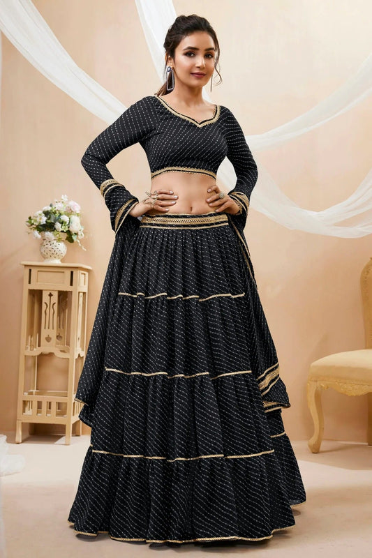 Black Georgette Lehenga Choli NCLC10110129
