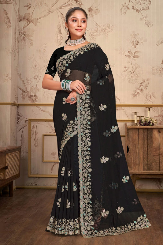 Black Georgette Saree NCSD10910267
