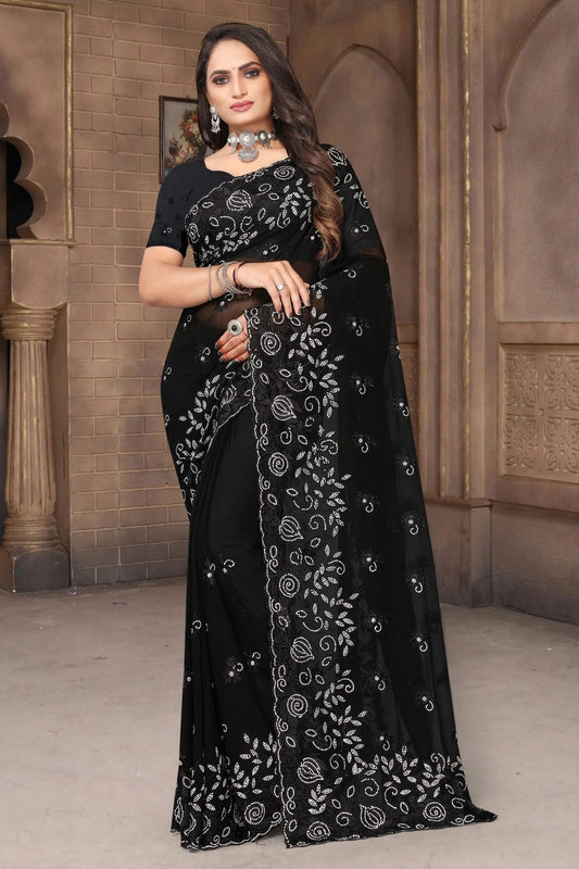 Black Georgette Saree NCSD10910274