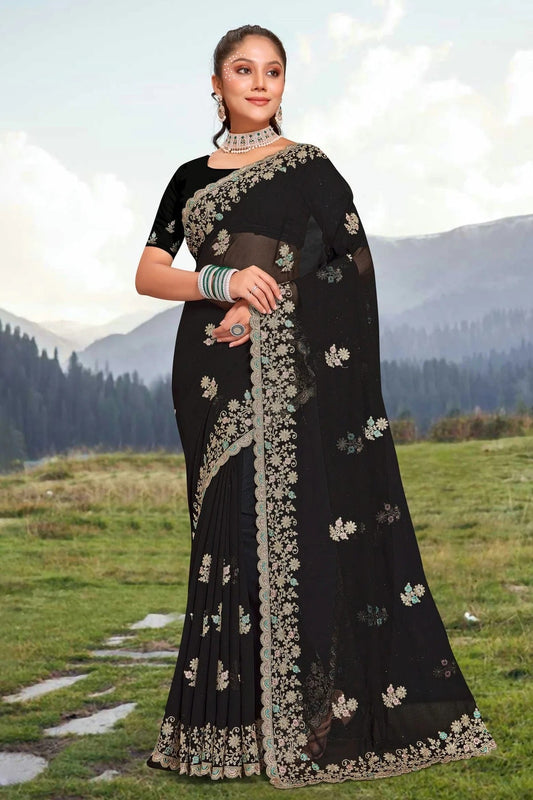Black Georgette Saree NCSD10910287