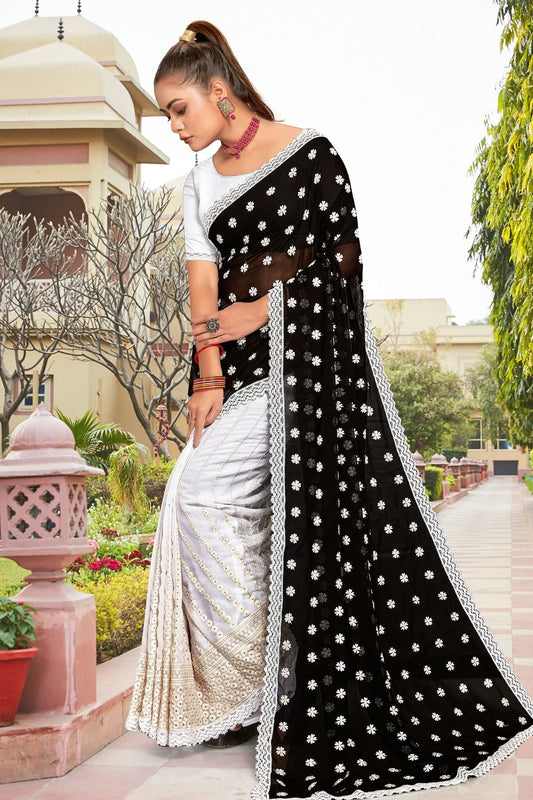 Black Georgette Saree NCSD10910292