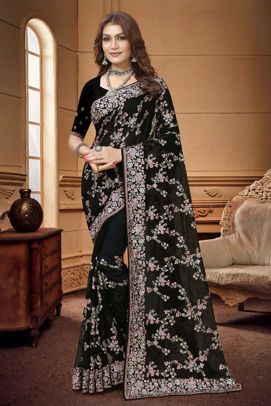 Black Georgette Saree NCSD10910297