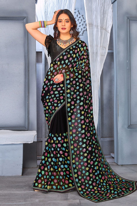 Black Georgette Saree NCSD10910310