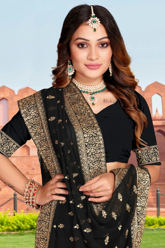 Black Georgette Saree NCSD10910358