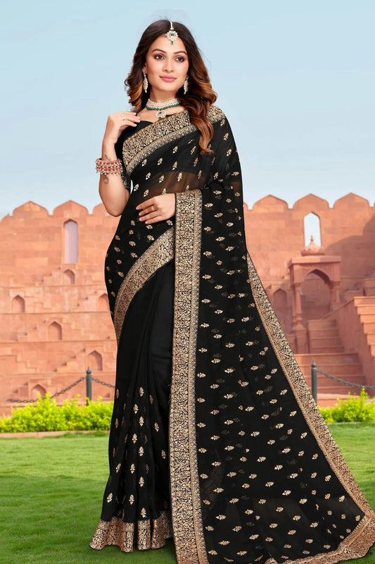 Black Georgette Saree NCSD10910358