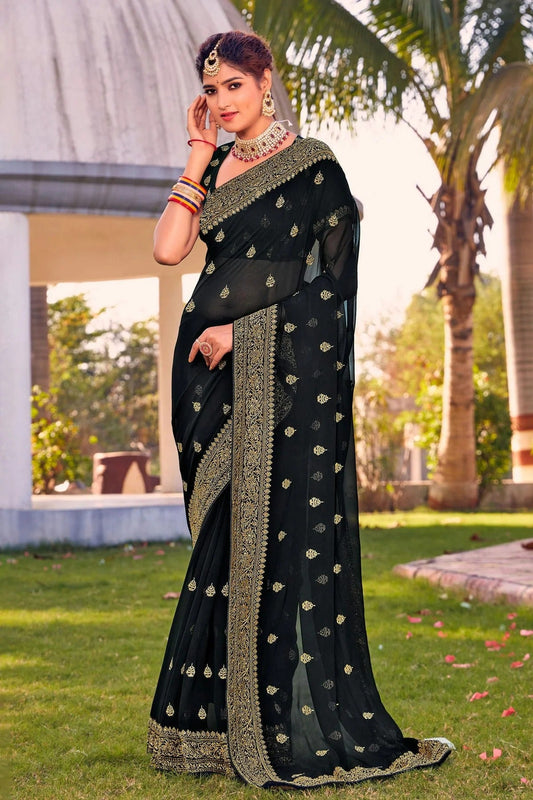 Black Georgette Saree NCSD10910400