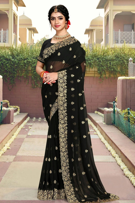 Black Georgette Saree NCSD10910407