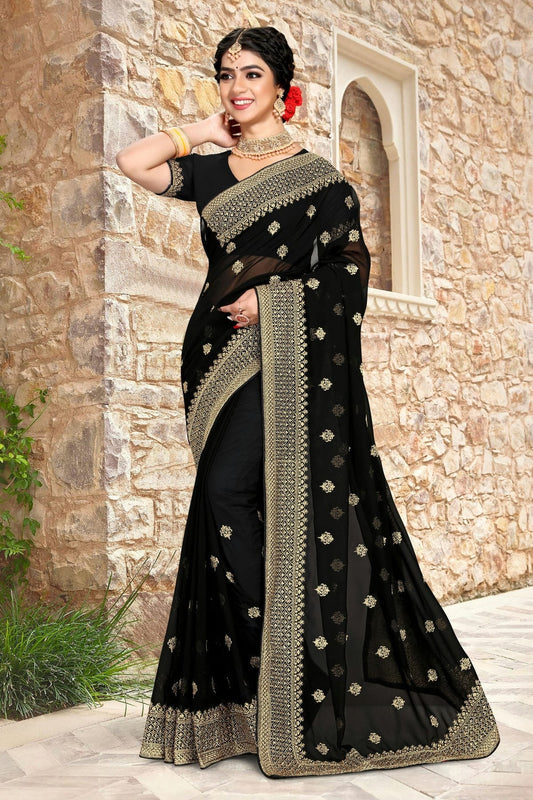 Black Georgette Saree NCSD10910415