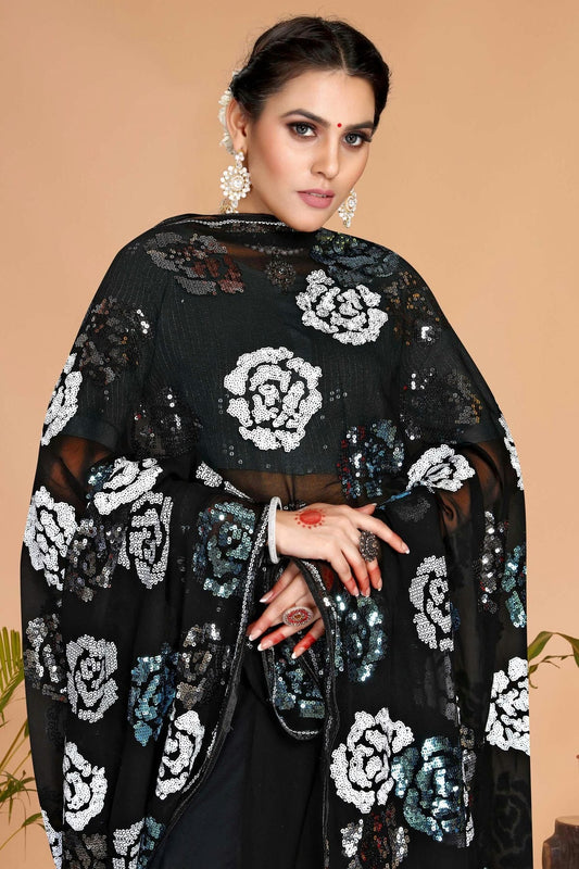 Black Georgette Saree NCSD10910455