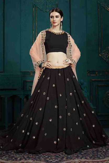 Black Georgette Sequins Lehenga Choli NCLC10810513