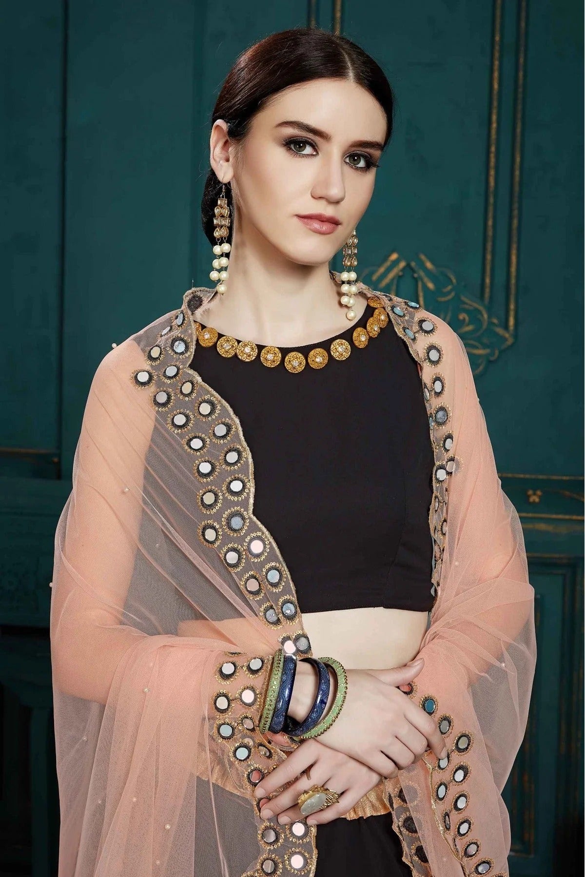Black Georgette Sequins Lehenga Choli NCLC10810513