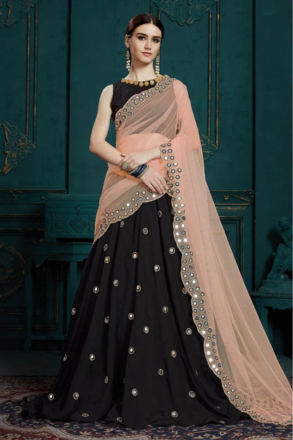 Black Georgette Sequins Lehenga Choli NCLC10810513