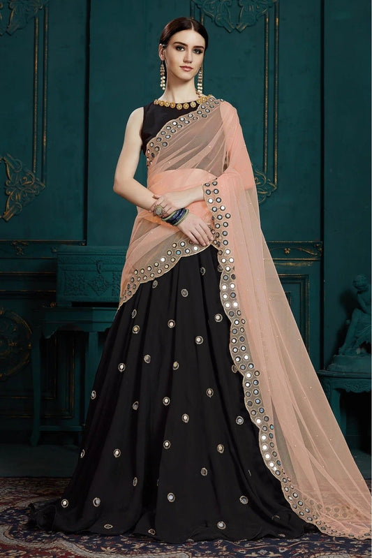 Black Georgette Sequins Lehenga Choli NCLC10810513