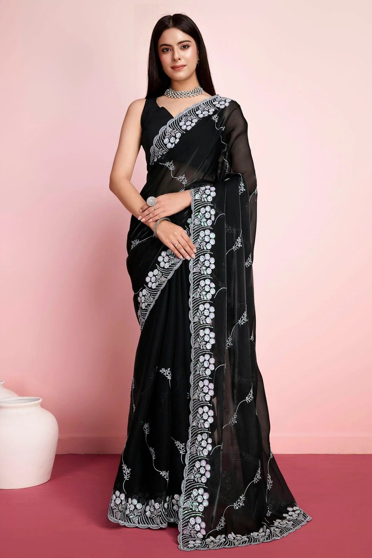 Black Jimmy Choo Saree NCSD11112445