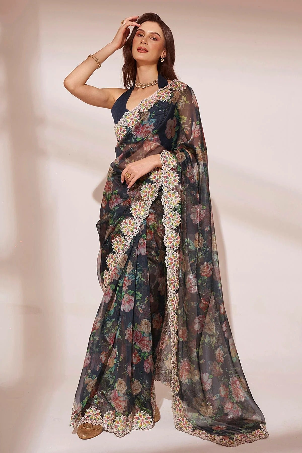 Black Jimmy Choo Saree NCSD11112455