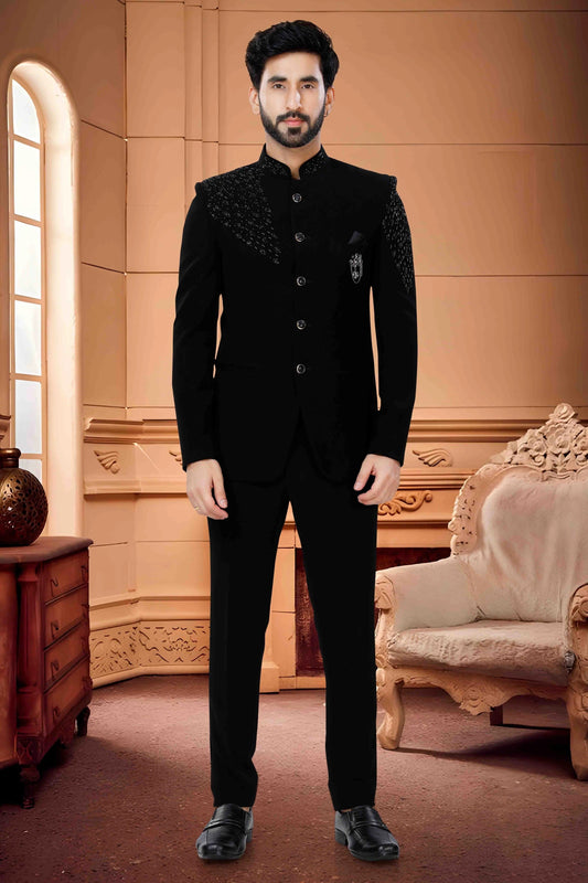Black Jodhpuri In Japanese Terry Rayon NCJP11310120