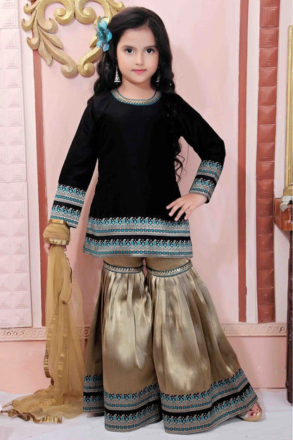 Black Muslin Party Wear Sharara Suit NCGW10710768