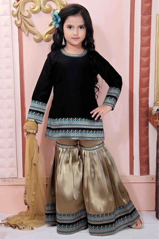 Black Muslin Party Wear Sharara Suit NCGW10710768